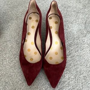 Gorgeous BODEN , suede leather maroon high heels